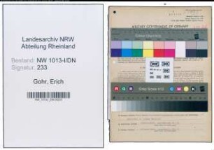 Entnazifizierung Erich Gohr , geb. 30.07.1918 (Bauarbeiter)