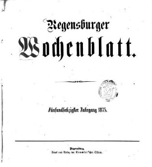Regensburger Wochenblatt, 65. 1875