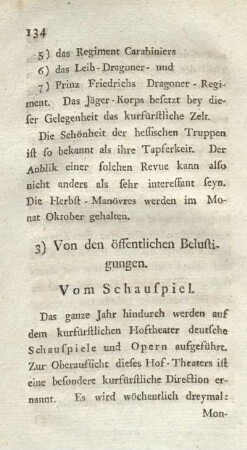 3) Von den öffentlichen Belustigungen.