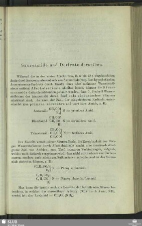 Säureamide und Derivate derselben