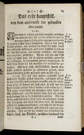 Das erste hauptstük, von dem ausdrucke der gedanken überhapt.