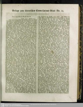 Beilage zum literarischen Conversations-Blatt No. 53