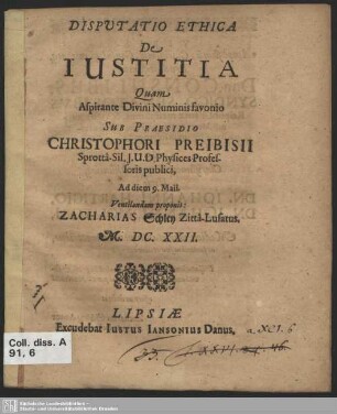 Disputatio Ethica De Iustitia