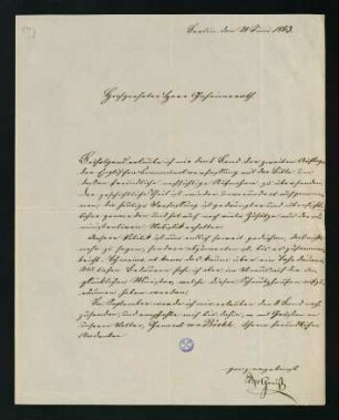 Brief vom 21. Juni 1863