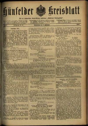 Ausgabe vom Donnerstag, den 06. September 1917.