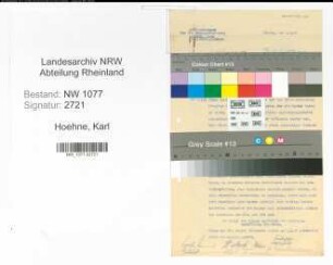 Entnazifizierung Karl Hoehne , geb. 00.00.0000 (Polizist)
