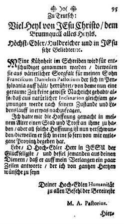 Zu Teutsch: Viel Heyl von JESU Christo / dem Brunnquell alles Heyls.