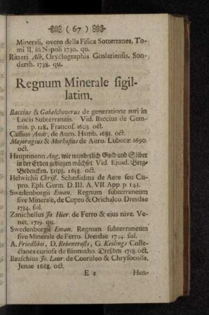 Regnum Minerale sigillatim.