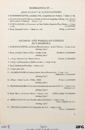 Fayence- und Porzellan-Gefäße in Schuhform (Nr. 5-31)