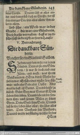 V. Betrachtung. Die danckbare Sünderin