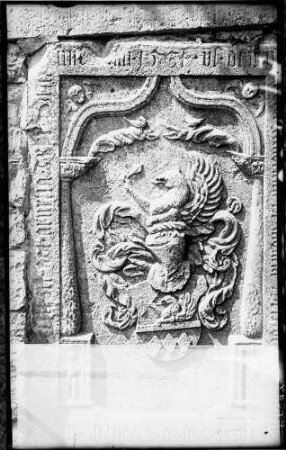 Heiligkreuzsteinach Katholische Pfarrkirche Sankt Crucis Epitaph des Konrad Weißbrat (gestorben 1564)