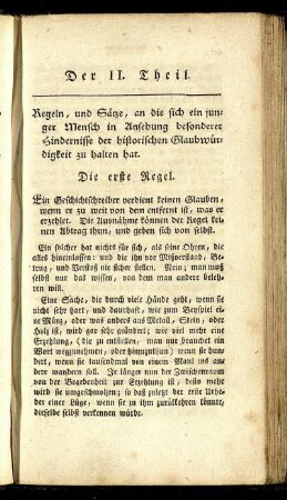 Die erste Regel. [bis] Die neunte Regel.