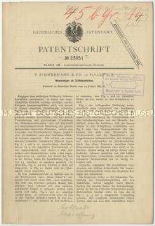 Patentschrift über Neuerungen an Drillmaschinen, Patent-Nr. 23951