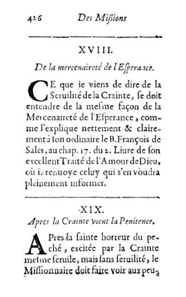 XVIII. De la mercenaireté de l'Esperance
