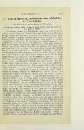 II. Vom Mönchswesen, insbesondere vom Klosterleben der Benediktiner