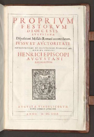 Proprium Festorum Dioecesis Augustanae : Dispositioni Missalis Romani accommodatum