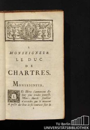 [Èpître] À Monseigneur le Duc de Chartres.