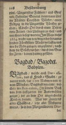 Bagdad, Bagodet, Babylon