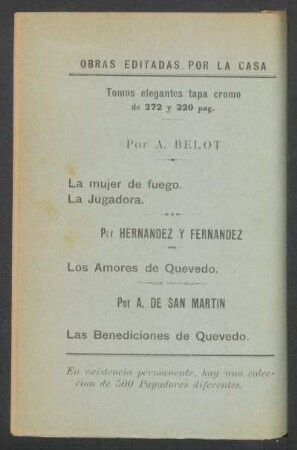 Obras editadas por la casa