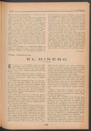 Vida femenina : El dinero