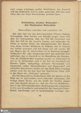 Großschönau, Jonsdorf, Waltersdorf - drei Oberlausitzer Weberdörfer