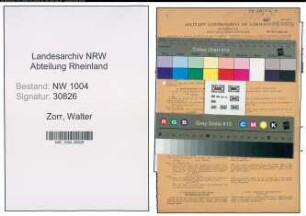 Entnazifizierung Walter Zorr , geb. 10.06.1899 (Arbeiter)