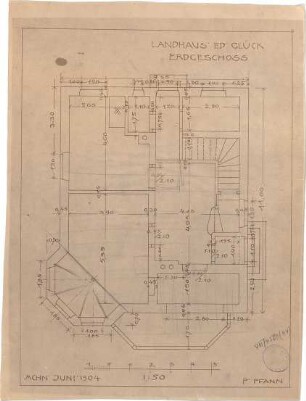 Pfann, Paul; Landhaus Zollinspektor Ed. Glück - Grundriss EG
