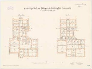 Amtsgericht und Gefängnis, Neuhaus/Oste: Grundriss Keller, Erdgeschoss 1:100