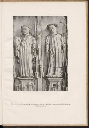 Abb. 15. Hochaltar der St. Michaeliskirche zu Lüneburg, Statuen der Hll. Benedikt und Laurentius.
