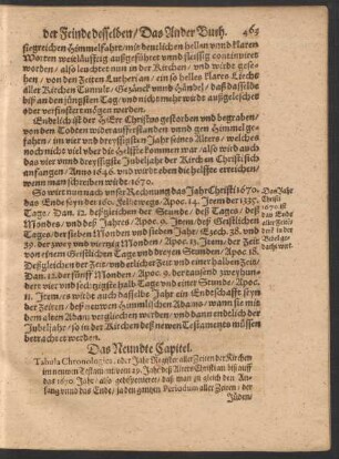 Das Neundte Capitel. Tabula Chronologica ...