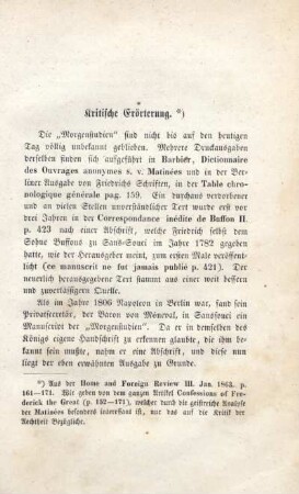 Kritische Erörterung.