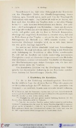 I. Ermittelung der Korrektion