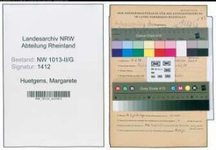 Entnazifizierung Margarete Huetgens , geb. 16.05.1898 ()
