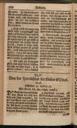 XLIV. Von der Herrlichkeit der Kinder Gottes