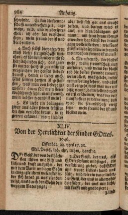 XLIV. Von der Herrlichkeit der Kinder Gottes