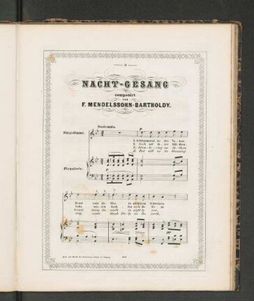 Nacht-Gesang componirt von F. Mendelssohn-Bartholdy.