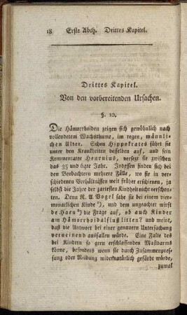 Drittes Kapitel. Von den vorbereitenden Ursachen.