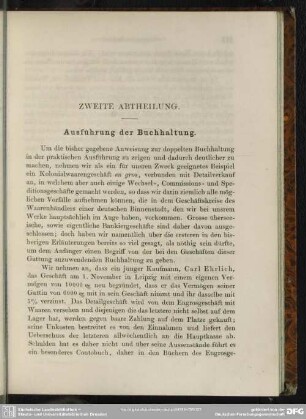Zweite Abtheilung : Ausführung der Buchhaltung