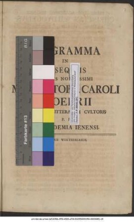 Programma In Exseqviis Ivvenis Nobilissimi M. Christoph. Caroli Stoehrii Sacrarvm Litterarvm Cvltoris P. P. In Academia Ienensi