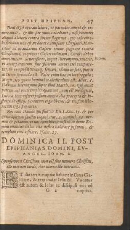 Dominica II. Post Epiphanias Domini ...