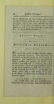 Zweites Kapitel. Von der Persischen Monarchie