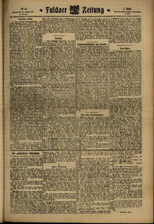 Zweite Ausgabe vom Dienstag, den 17. Januar 1911.