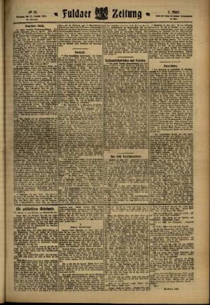 Zweite Ausgabe vom Dienstag, den 17. Januar 1911.