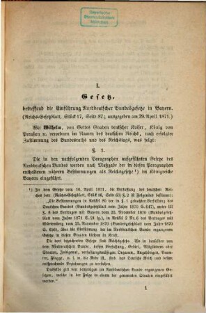 Die Einführung norddeutscher Justizgesetze als Reichsgesetze in Bayern. 1