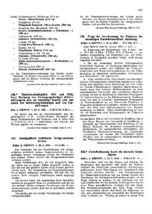 Frage der Anerkennung des Diplomes der ehemaligen Handelshochschule Straßburg : [Amtliche Erlasse] ; [Amtlicher Teil]