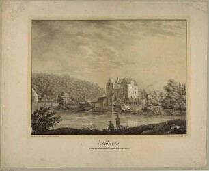 Das Schloss Schweta am Zusammenfluss von Freiberger Mulde und Zschopau westlich von Döbeln (Döbeln-Schweta)