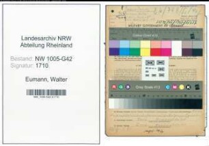Entnazifizierung Walter Eumann , geb. 21.05.1905 (Friseur)