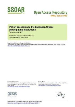 Polish accession to the European Union: participating institutions