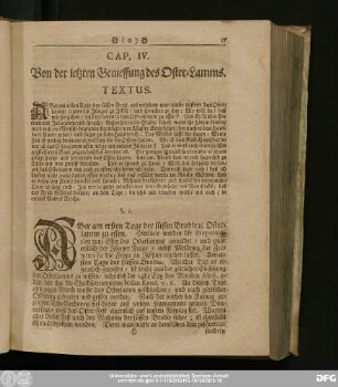 Cap. IV. Von der letzten Geniessung des Oster-Lamms.
