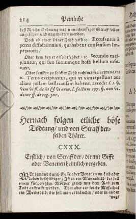 Hernach folgen etliche böse Tödtung/ und von Straff derselben Thäter.